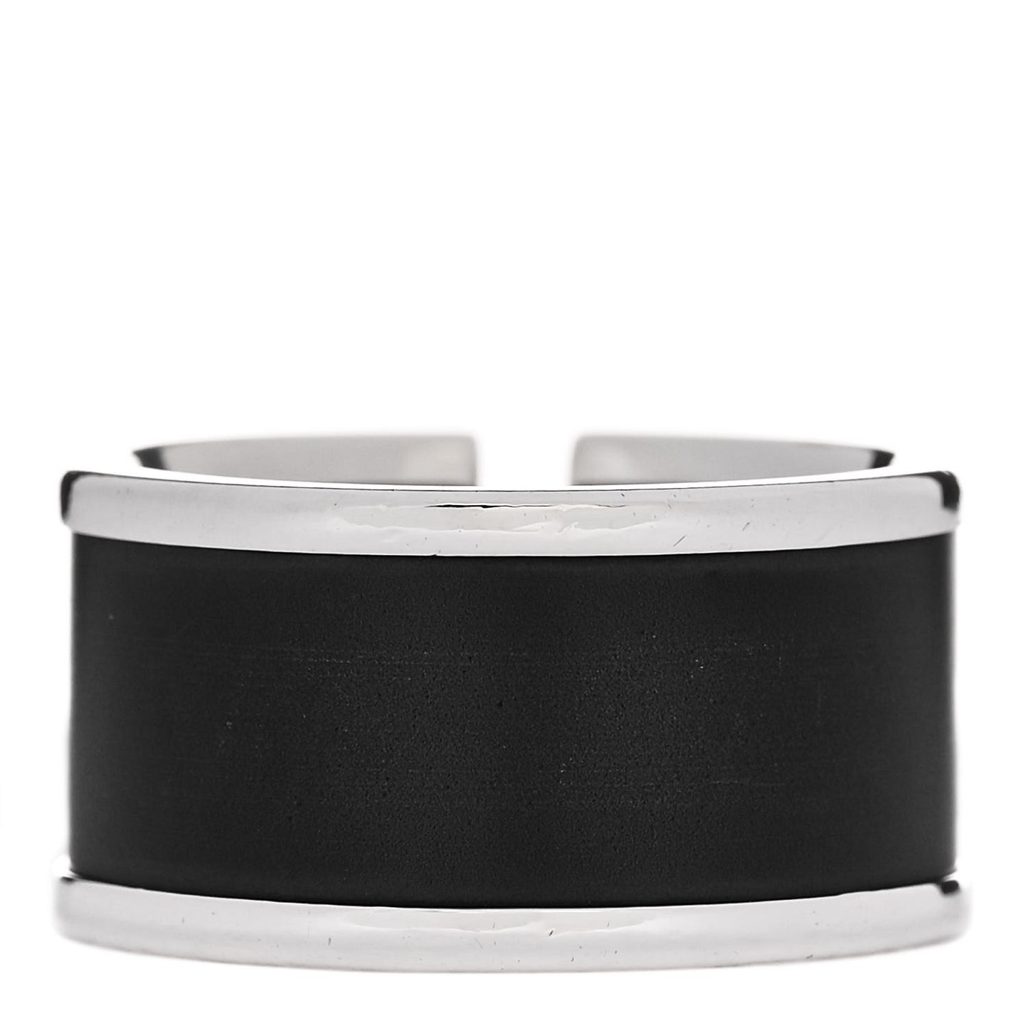 Sterling Silver Black Ceramic T Cutout Ring 53 6.25
