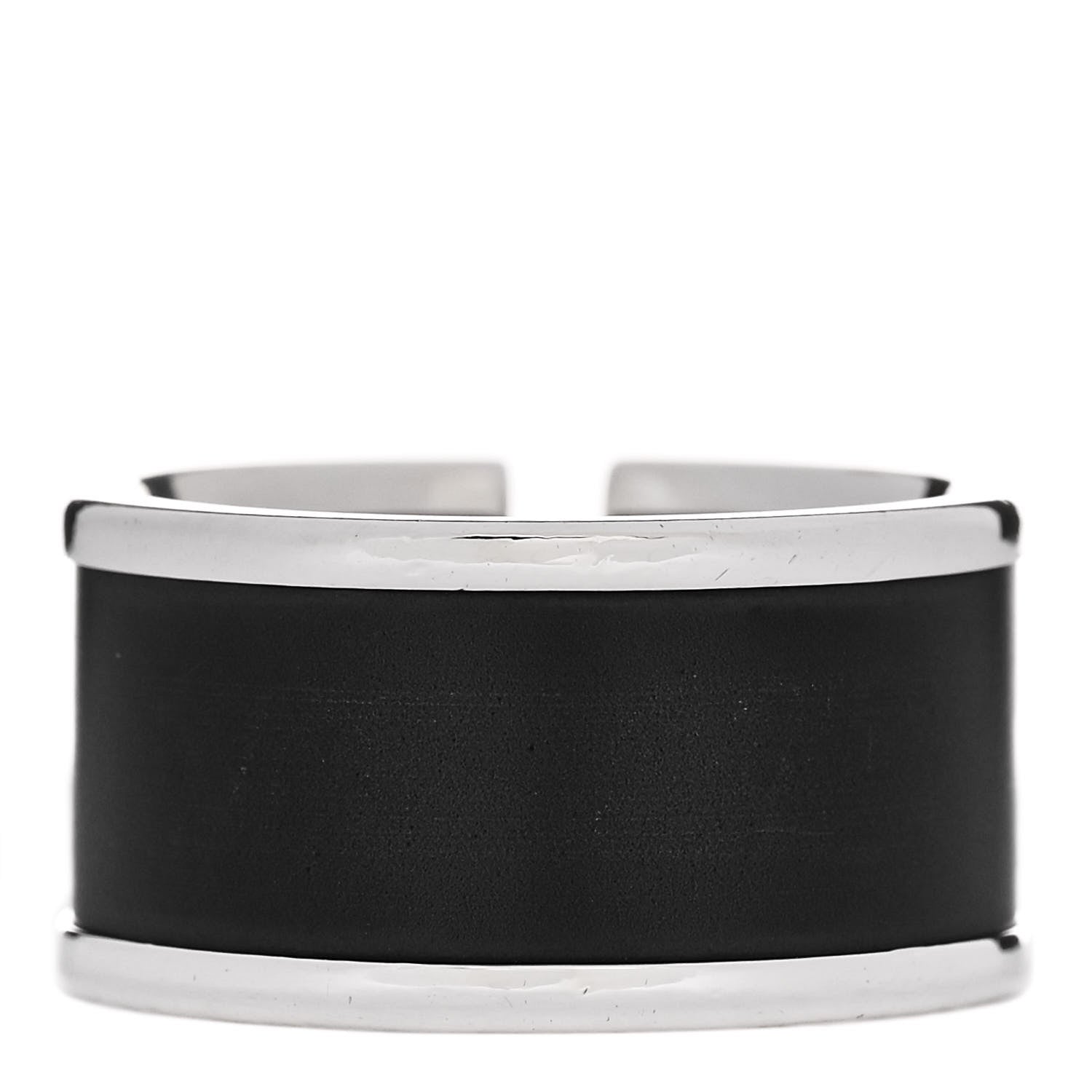 Tiffany Sterling Silver Black Ceramic T Cutout Ring 53 6.25 3 of 4