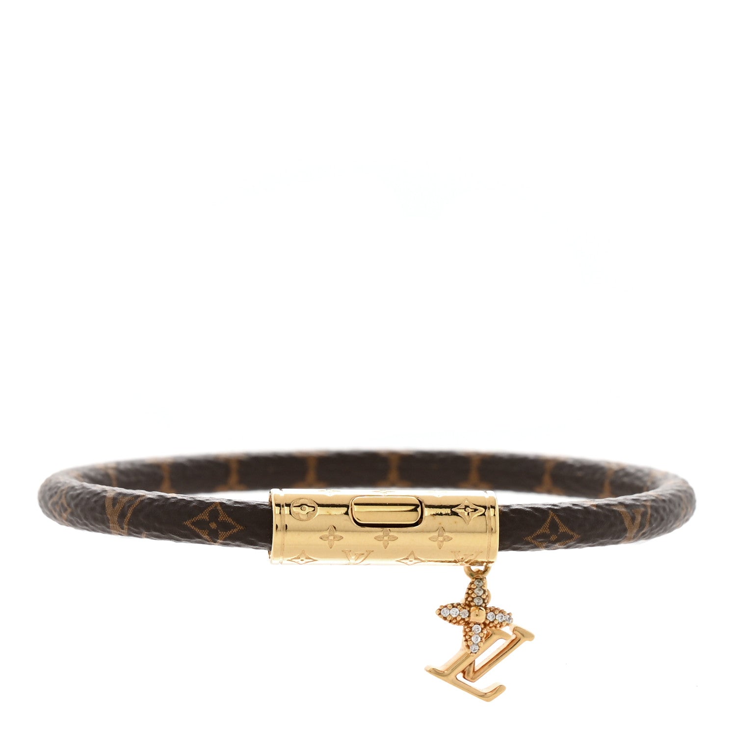 Louis Vuitton Monogram Crystal LV Push Bracelet 17 1713963