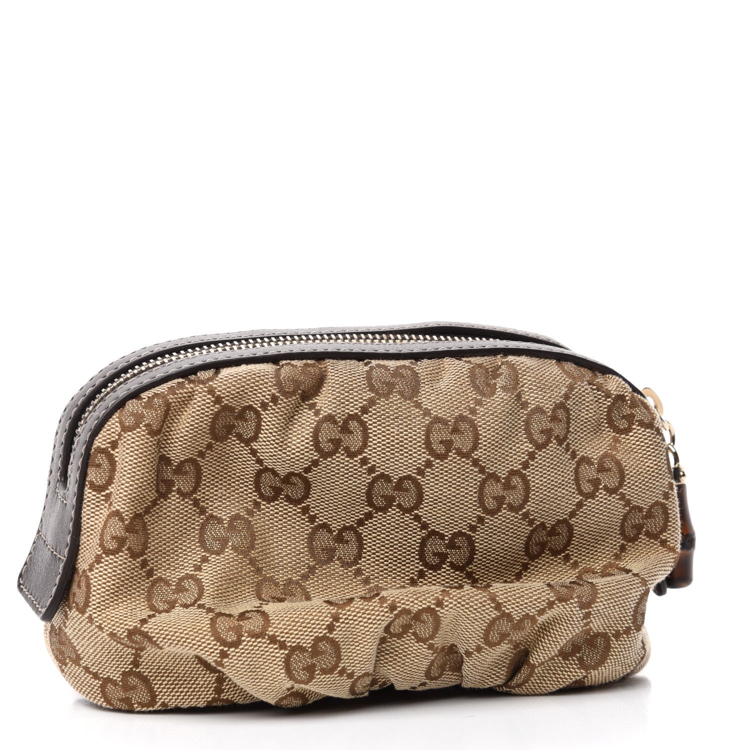 Gucci Monogram Medium Bamboo Cosmetic Case Dark Brown 3 of 7