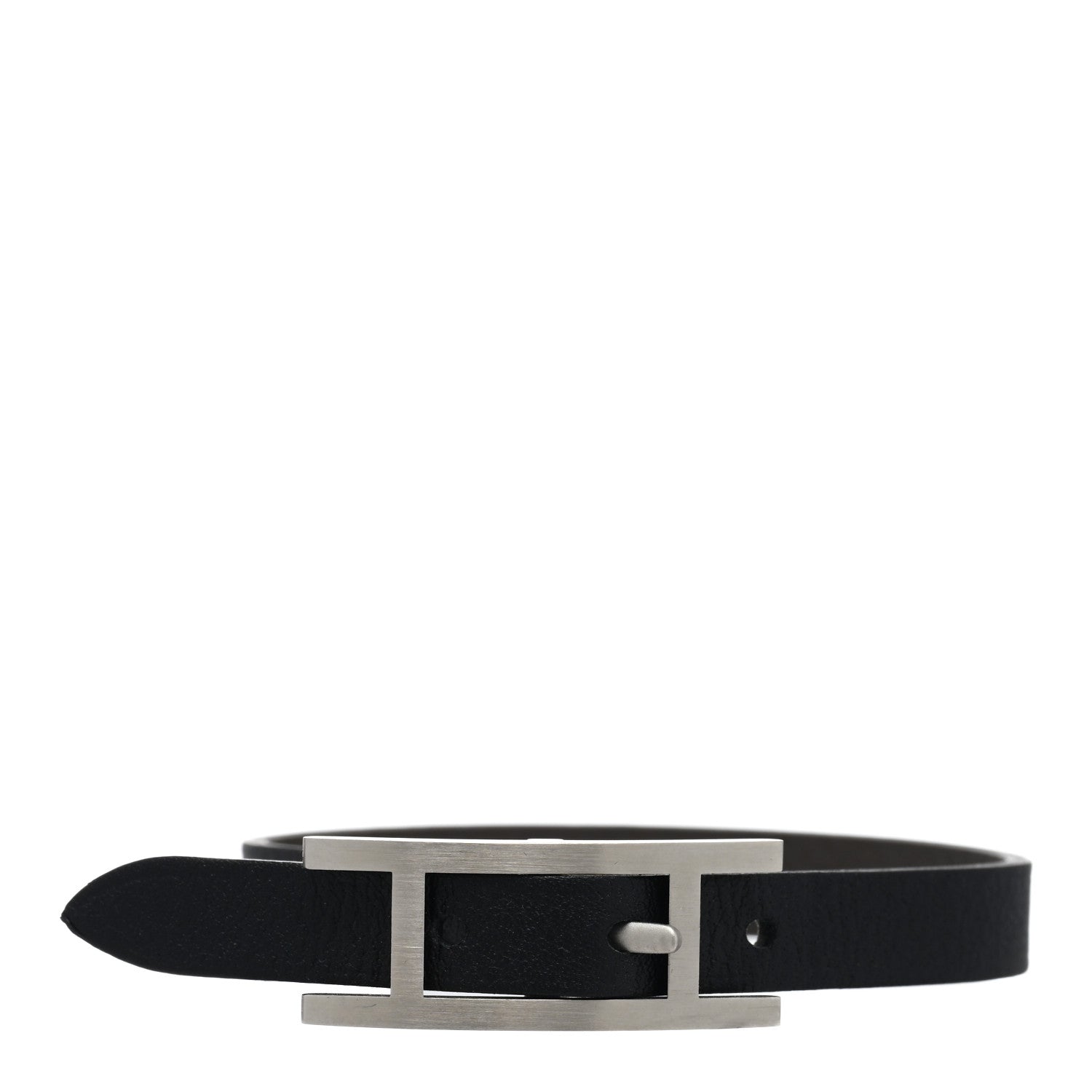 Hermes Swift Epsom Behapi Single Tour Bracelet S Black Etain 1 of 5