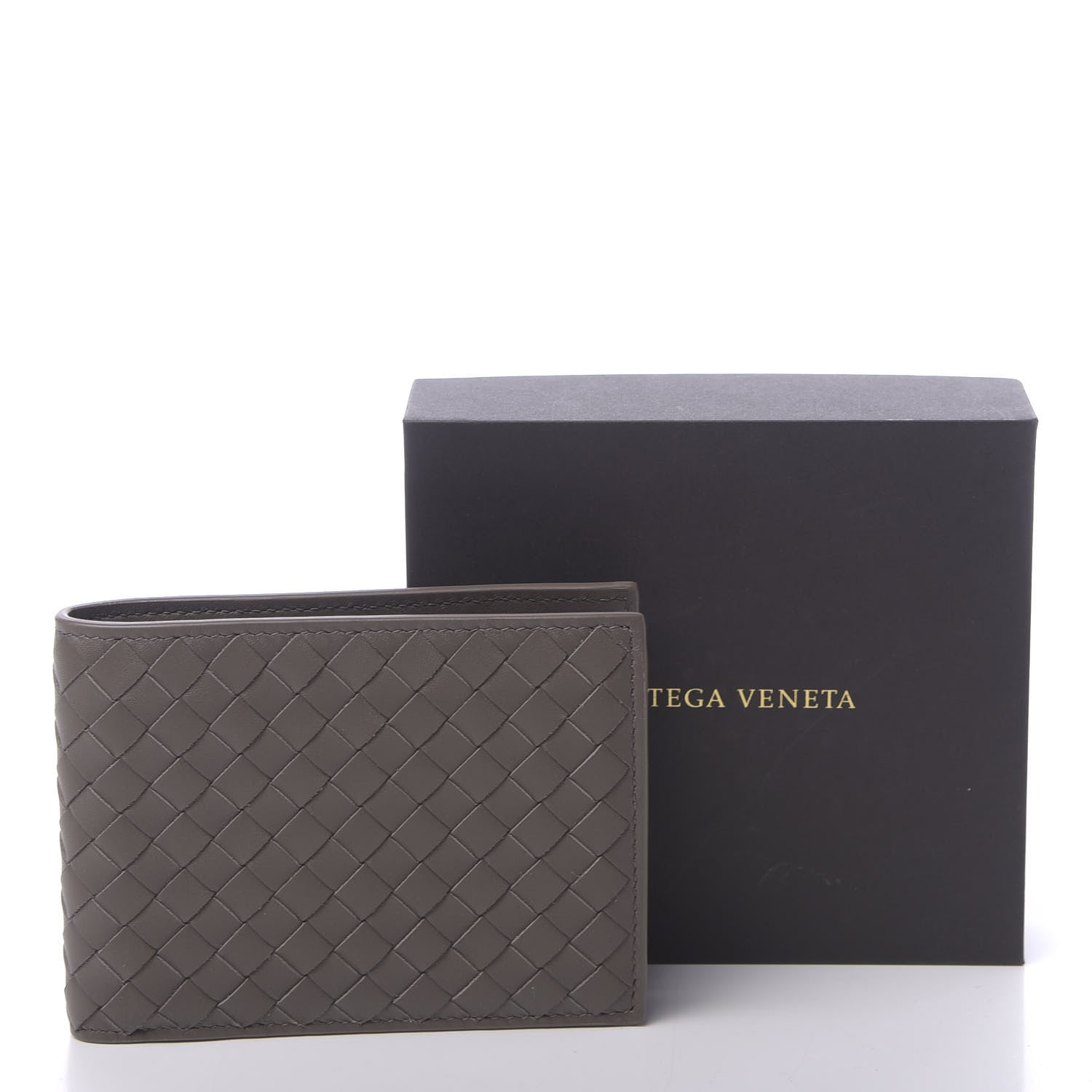 Bottega Veneta Nappa Intrecciato Coin Purse Bi-Fold Wallet Grey 7 of 7
