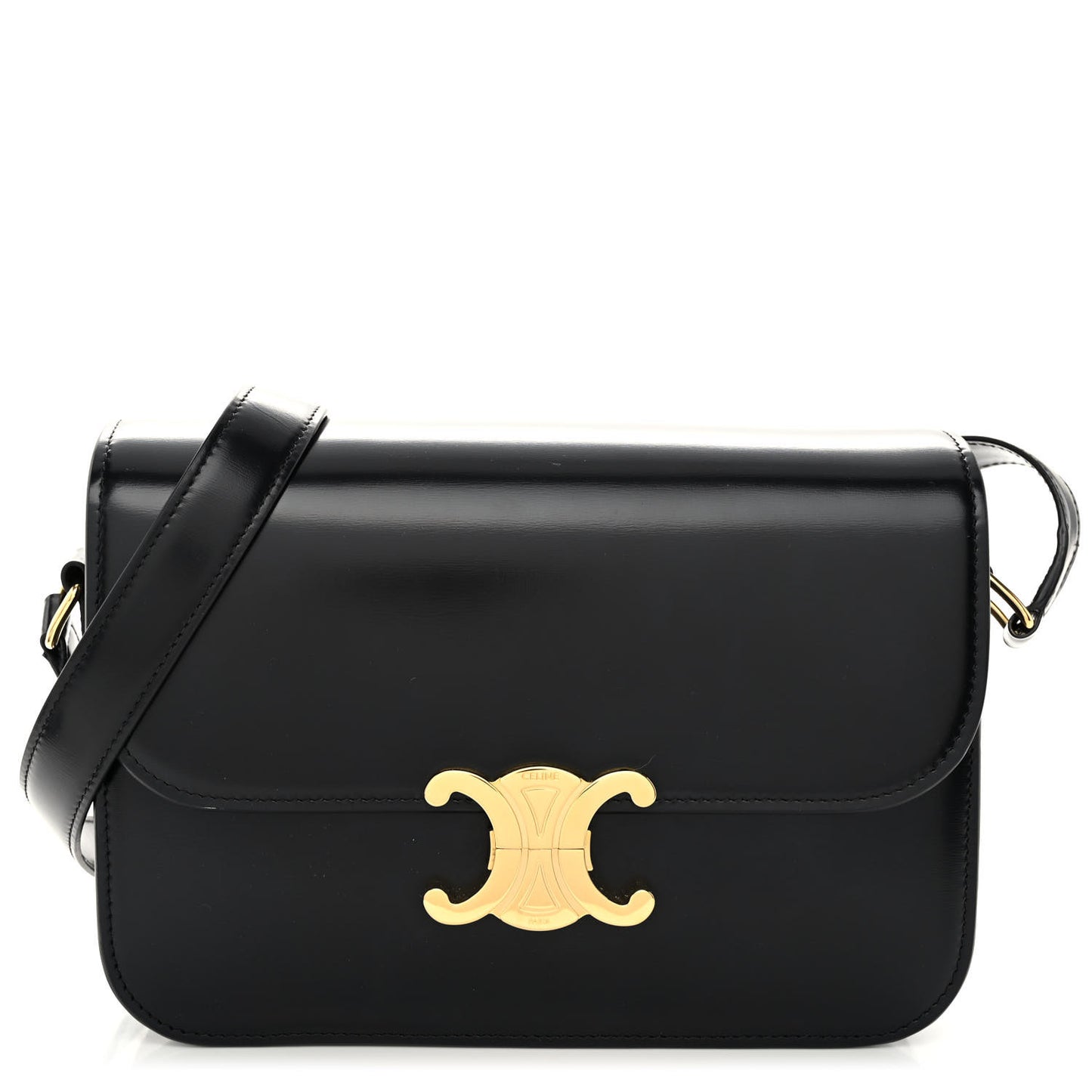 Shiny Calfskin Medium Triomphe Black