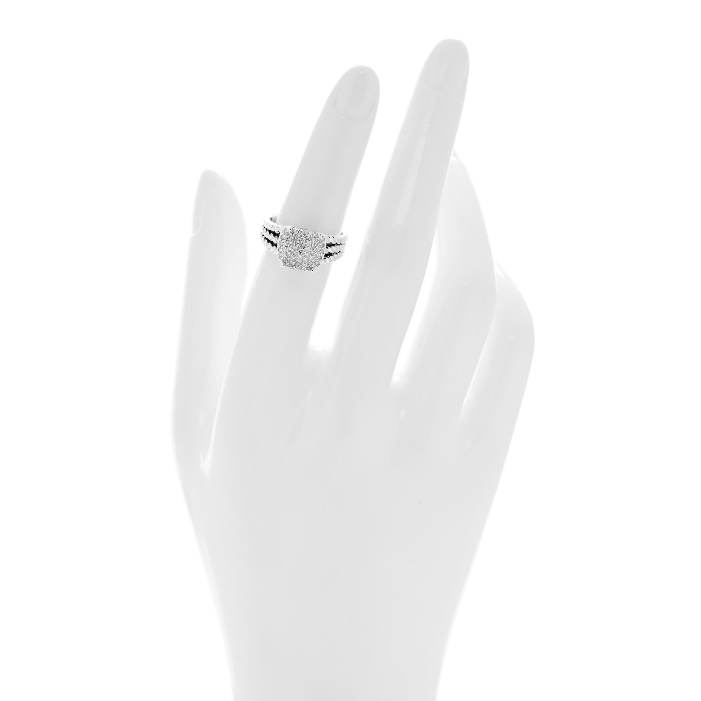 Sterling Silver Diamond 10mm Petite Wheaton Ring 51 5.75