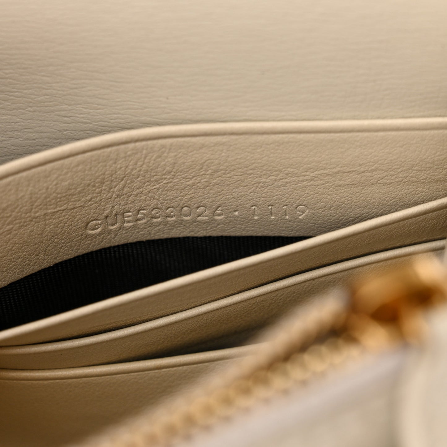 Calfskin Monogram Sunset Chain Wallet Blanc Vintage