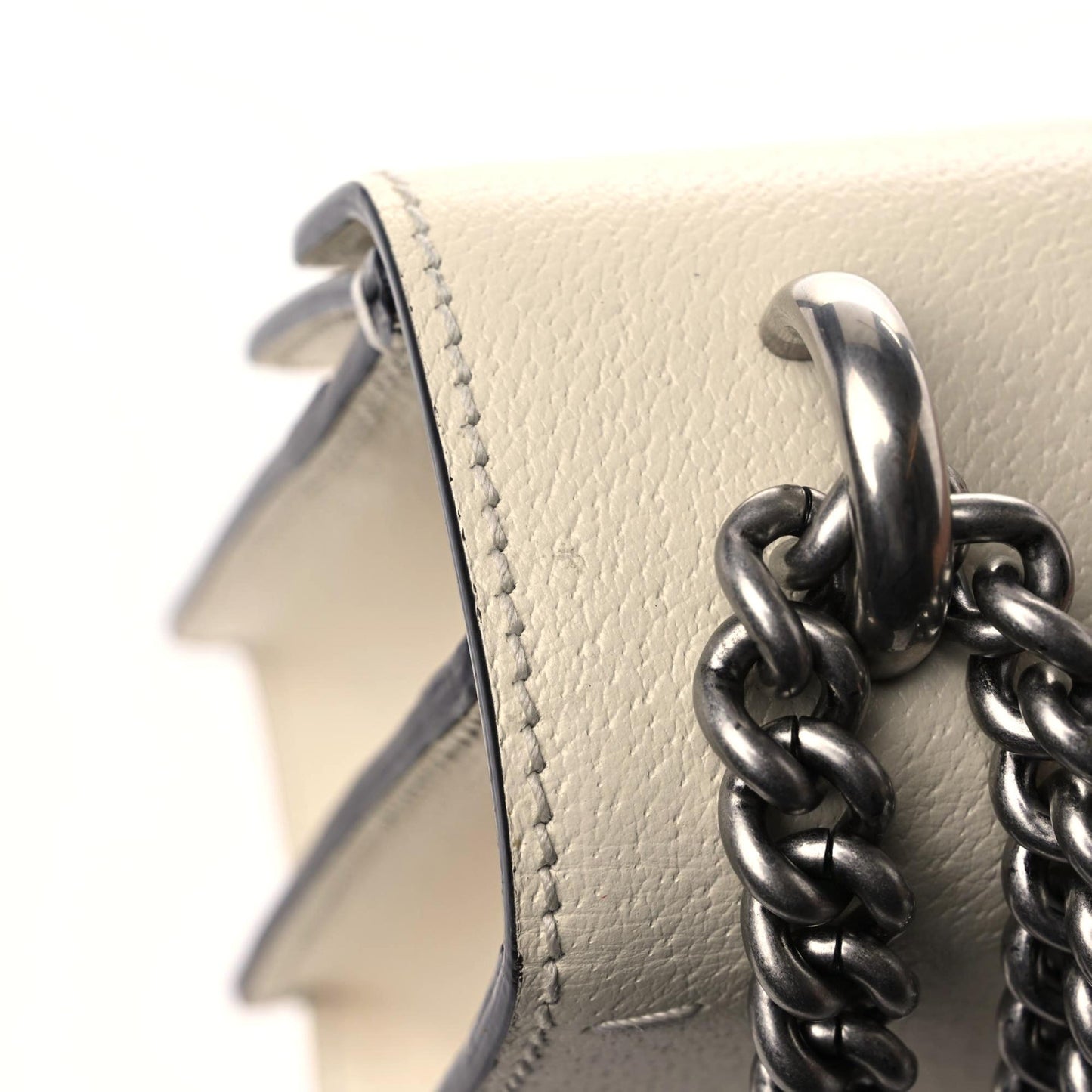 Textured Calfskin Crystal Small Dionysus Shoulder Bag Mystic White
