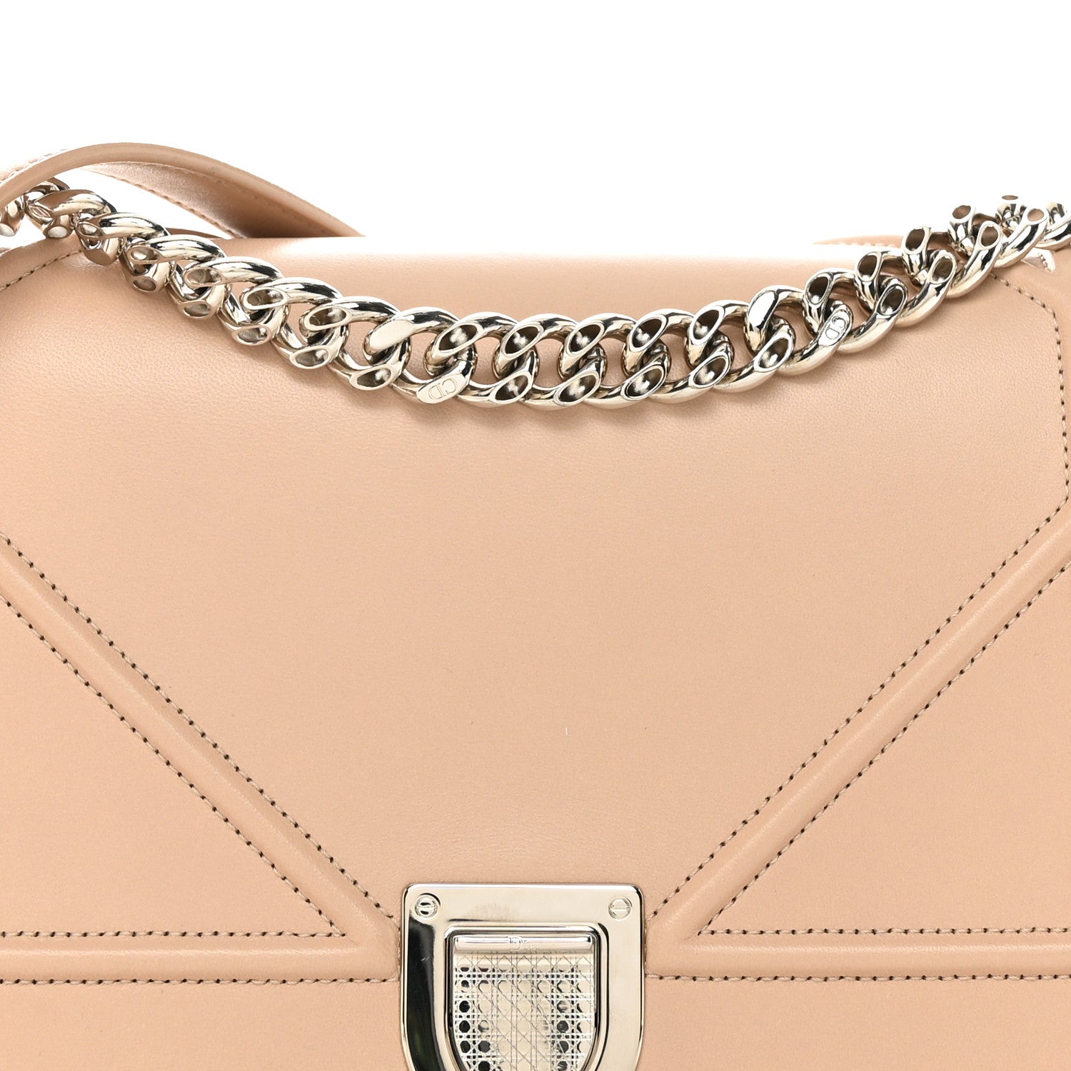 Christian Dior Lambskin Medium Diorama Flap Bag Nude 8 of 12