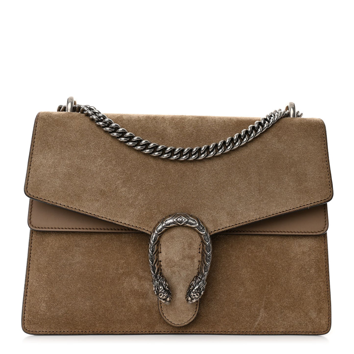 Suede Medium Dionysus Shoulder Bag Taupe