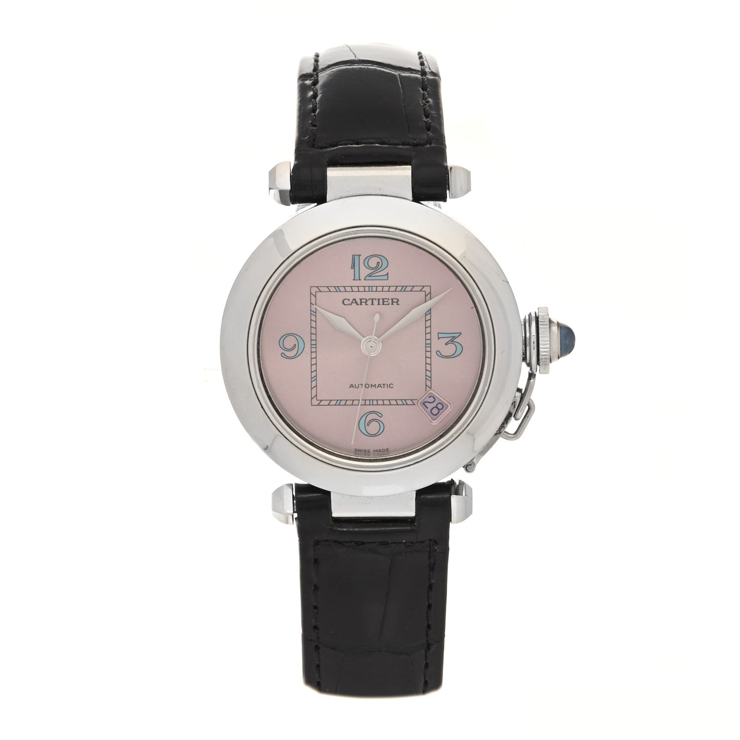 Stainless Steel Alligator 35mm Pasha C Automatic Watch Pink