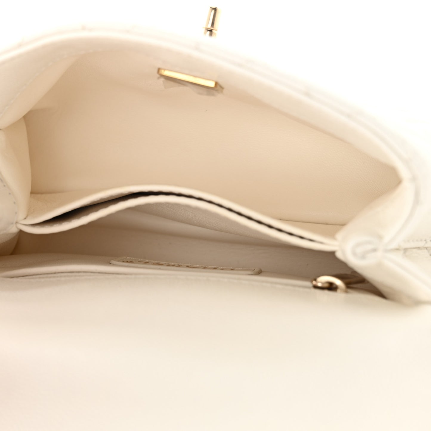 Caviar Quilted Extra Mini Coco Handle Flap White