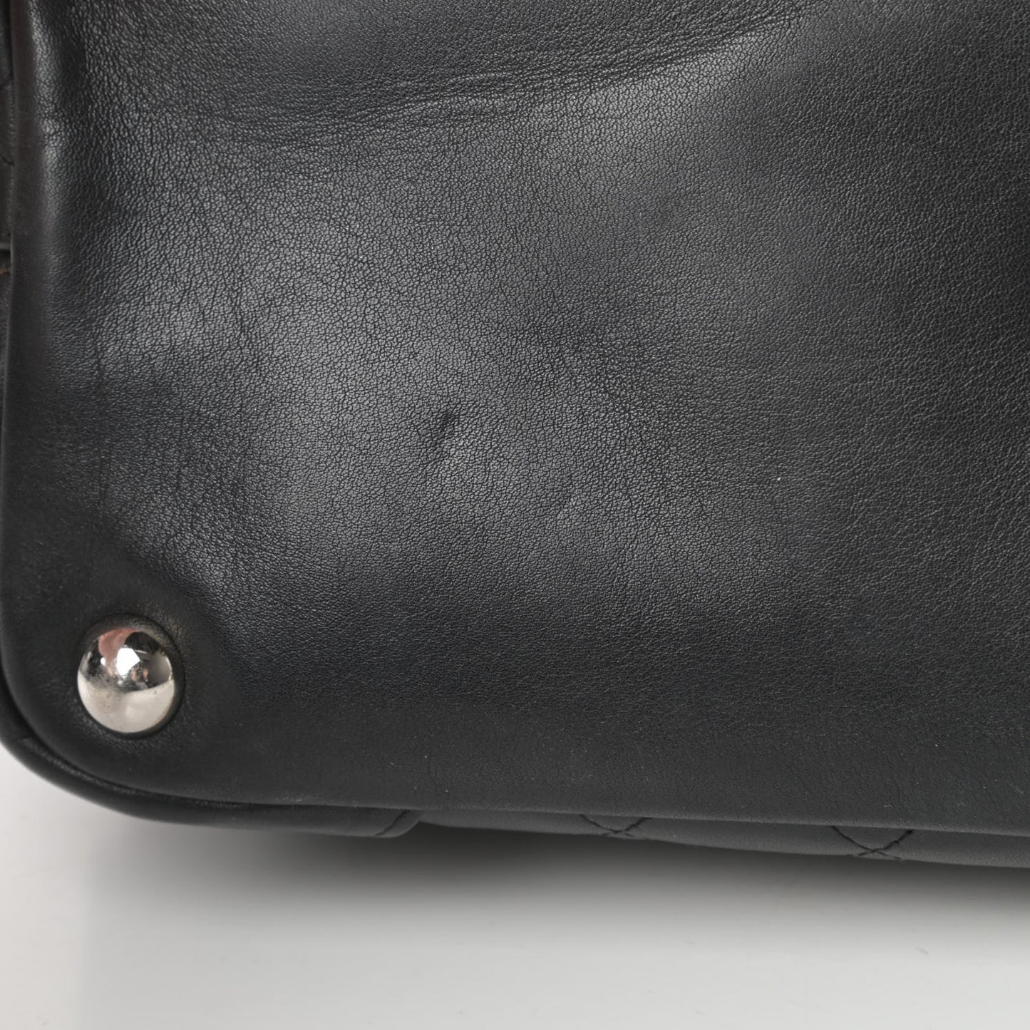 Calfskin Quilted Large Cambon Tote Black White