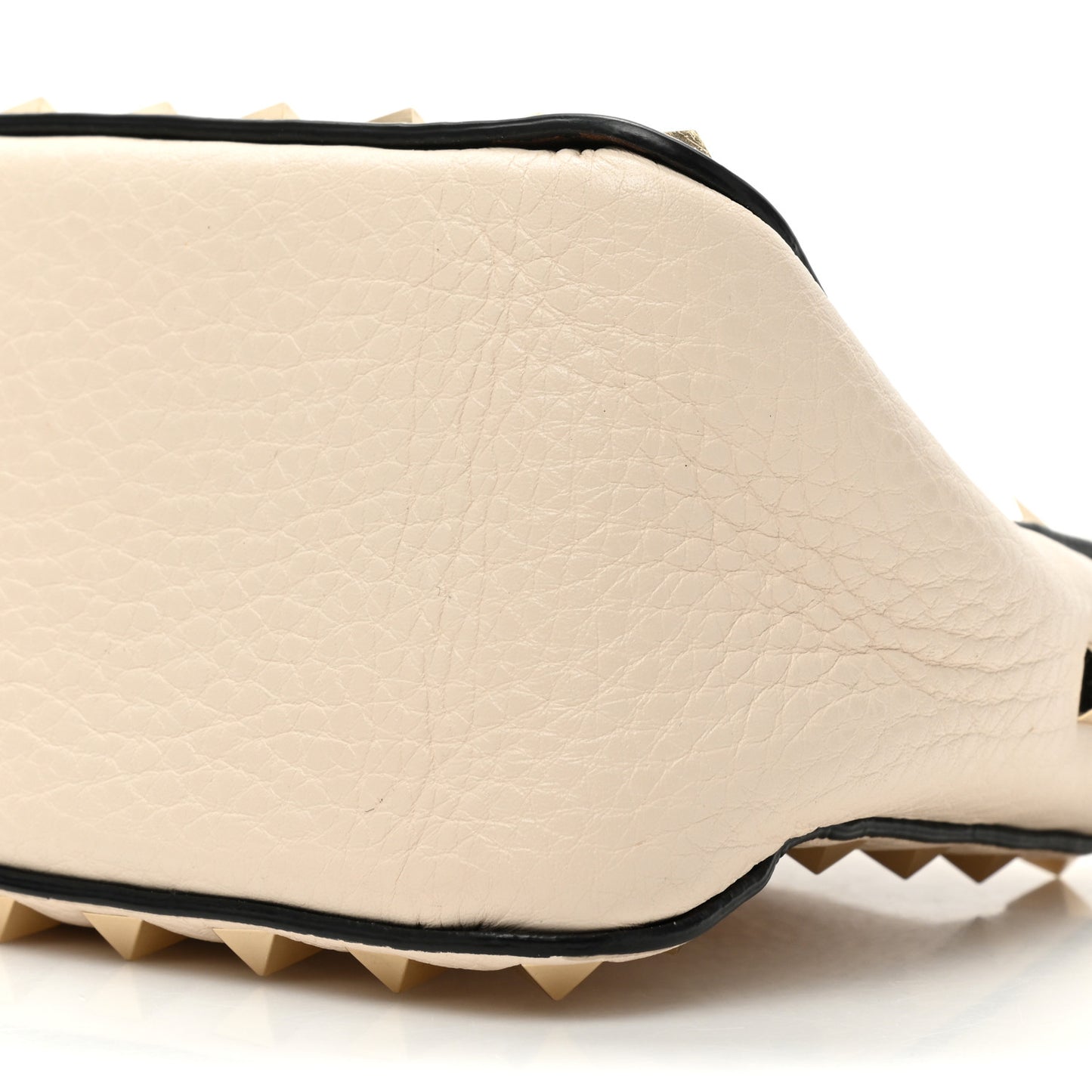 Pebbled Calfskin Small Rockstud Flip Lock Shoulder Bag Light Ivory