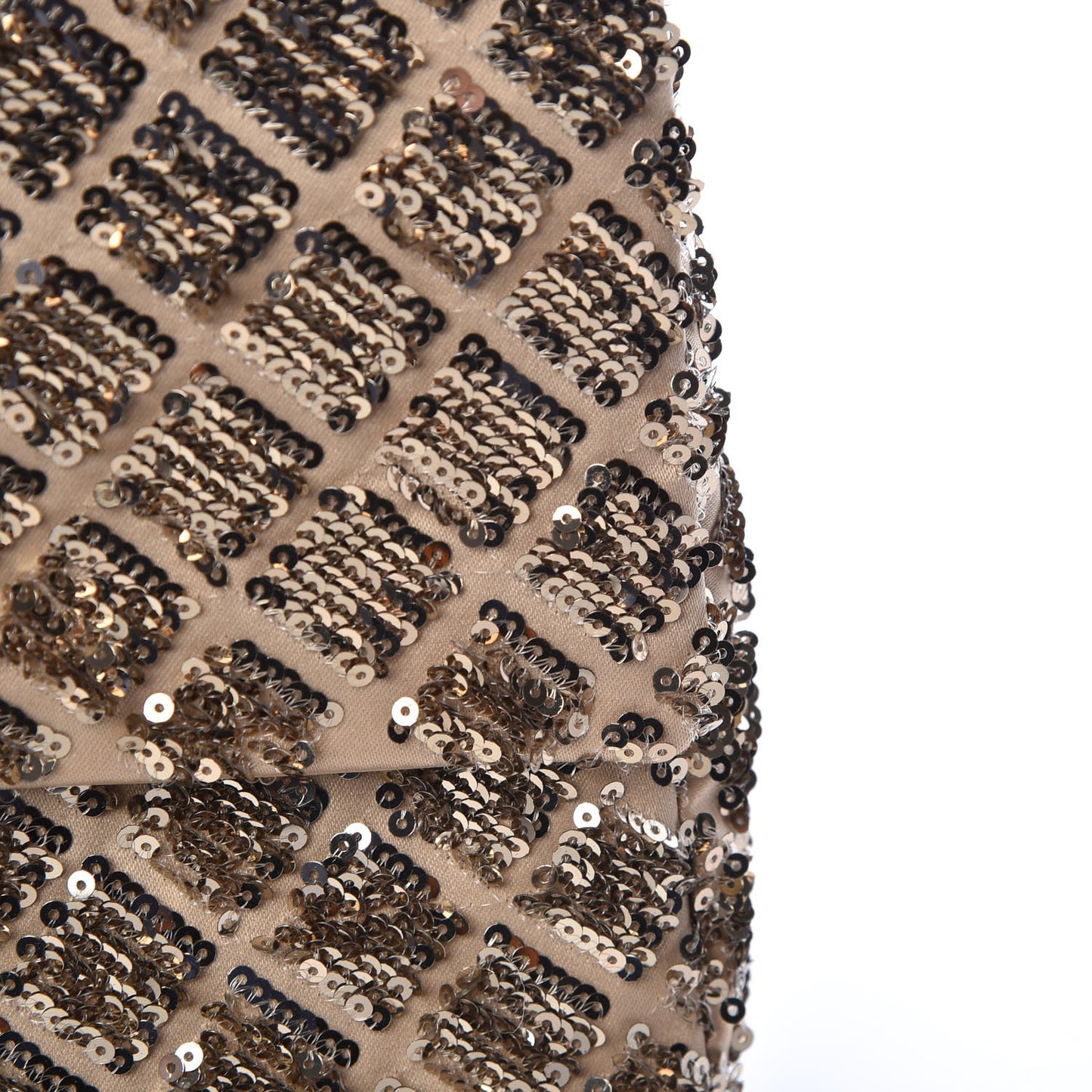 Sequin Quilted Medium Single Flap Gold