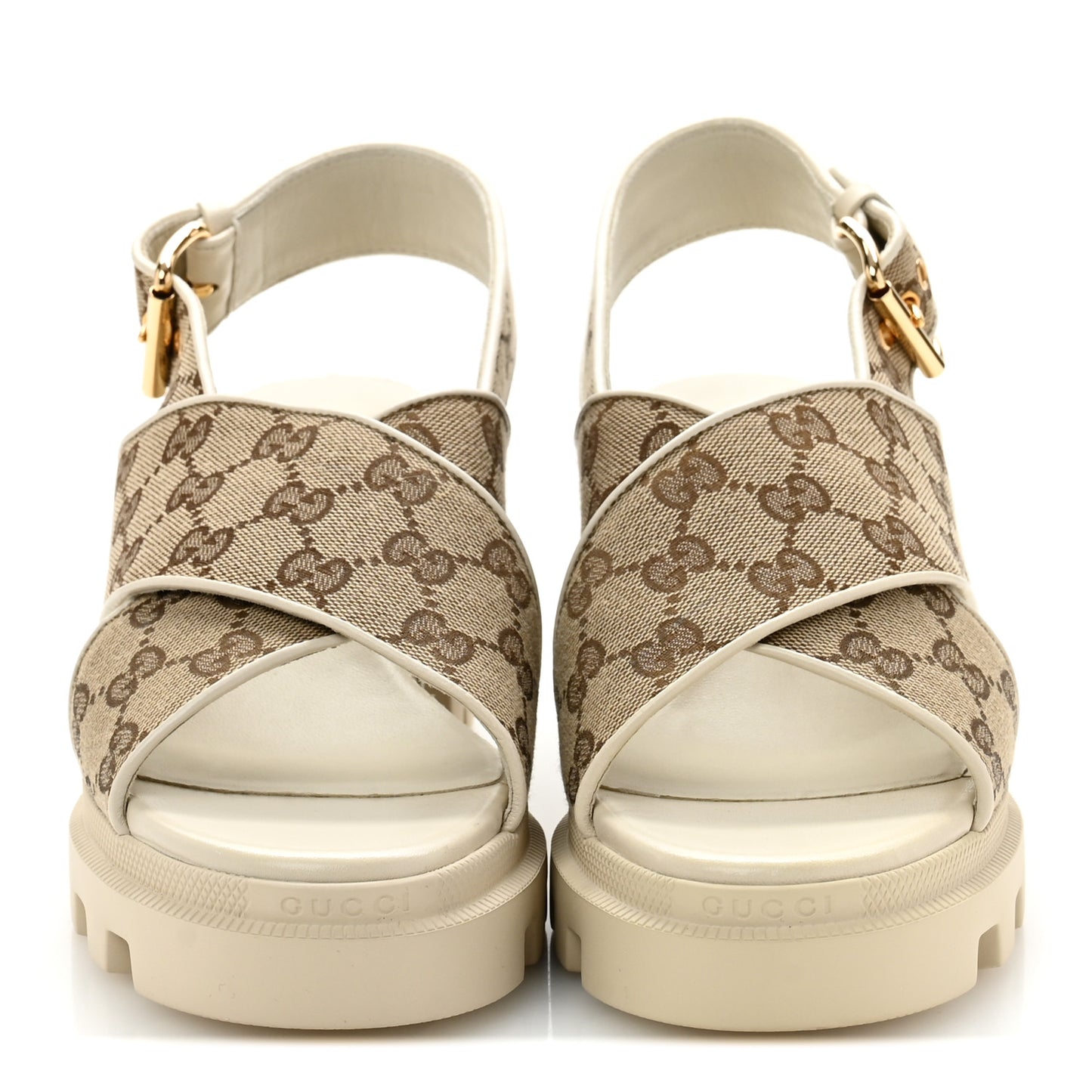 Monogram Granada Kid Trip 40/72mm Lug Sole Sandals 39.5 Beige Ebony Mystic White
