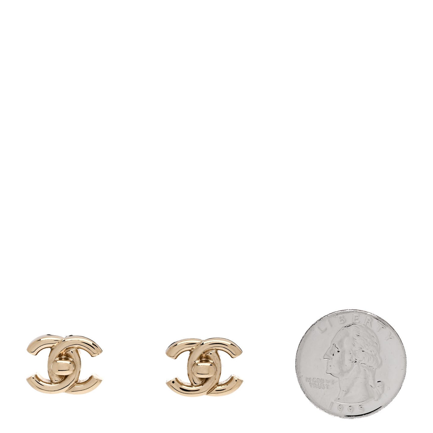 Metal CC Turnlock Earrings Gold