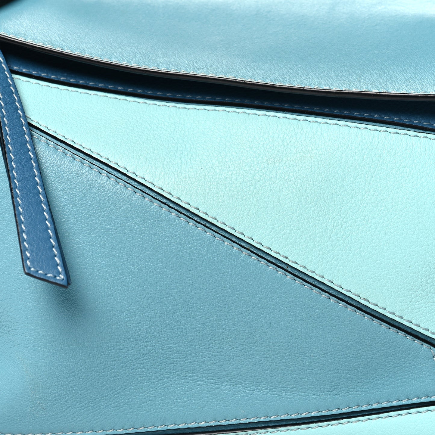 Calfskin Small Puzzle Bag Light Blue Aqua