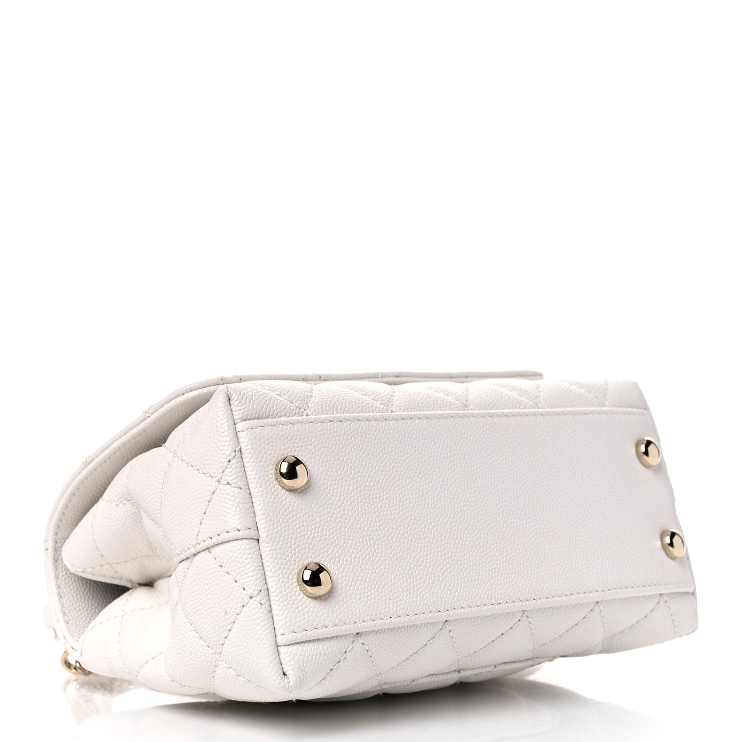 Caviar Quilted Extra Mini Coco Handle Flap White