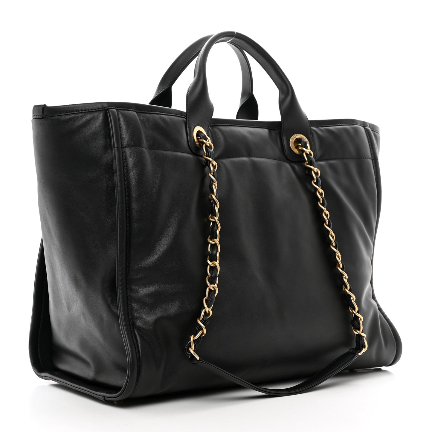 Calfskin Medium Deauville Tote Black