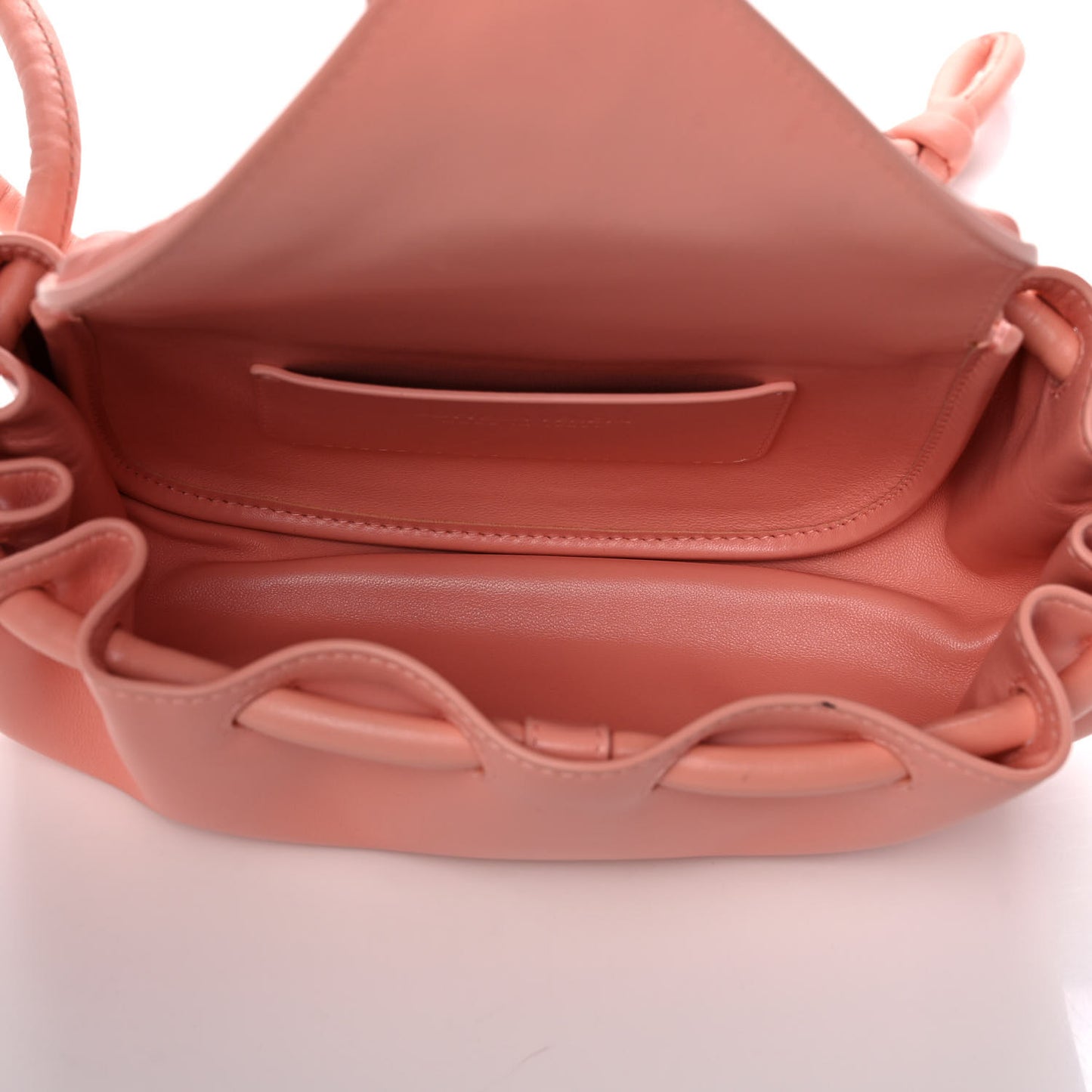 Lambskin Small Beak Triangle Flap Shoulder Bag Peachy Silver