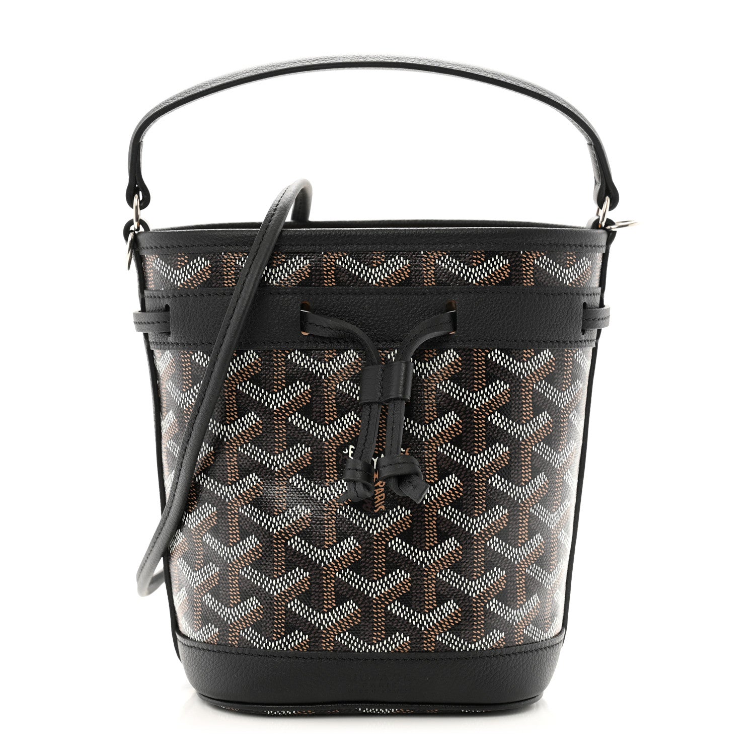 Goyard ブラック バケットバッグ Goyard Goyardine Petit Flot Mini Bucket Bag Black 1664089