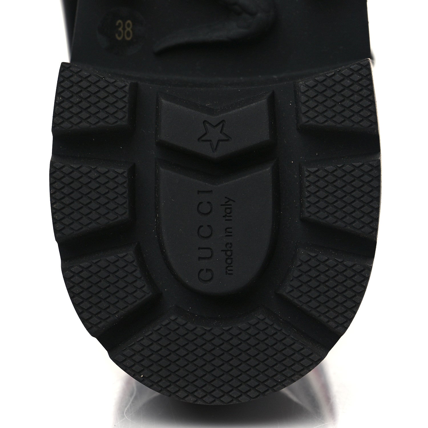 Gucci Calfskin Sylvie Web Womens Lace Up Combat Boots 38 Black 6 of 8