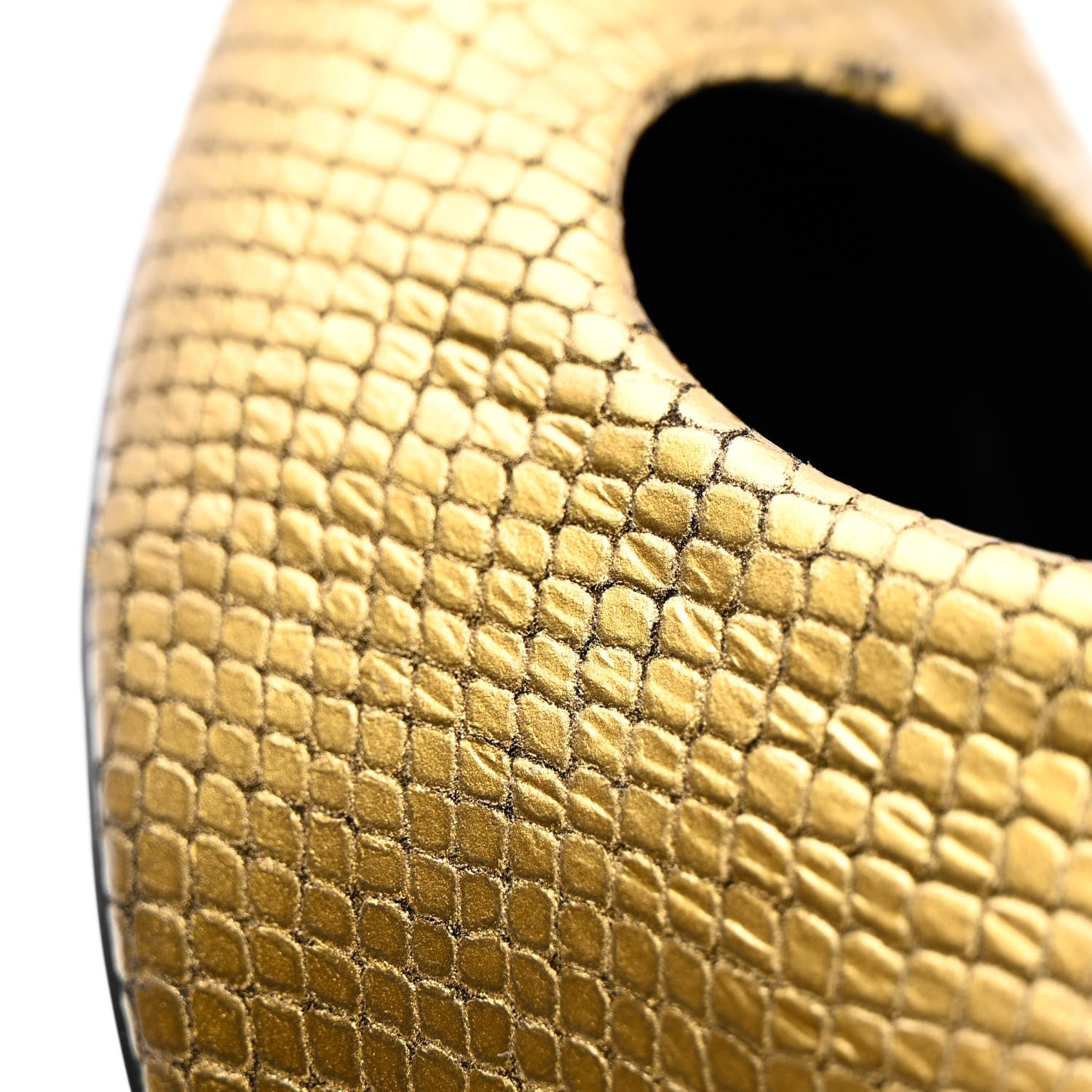 Balenciaga Metallic Calfskin Snakeskin Embossed Essex 110mm Pumps 37 Gold 13 of 13