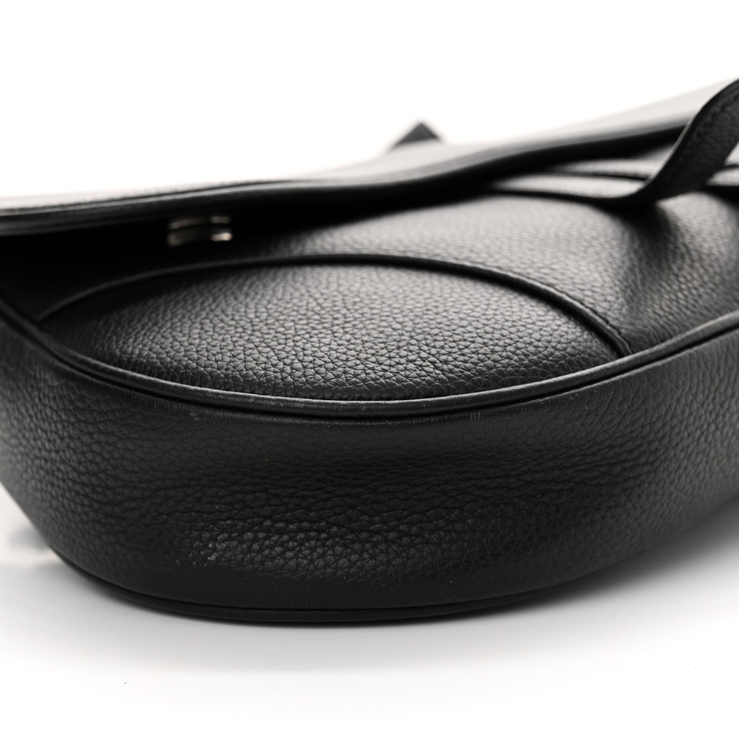 Christian Dior Grained Calfskin Mens Mini Saddle Bag Black 9 of 12