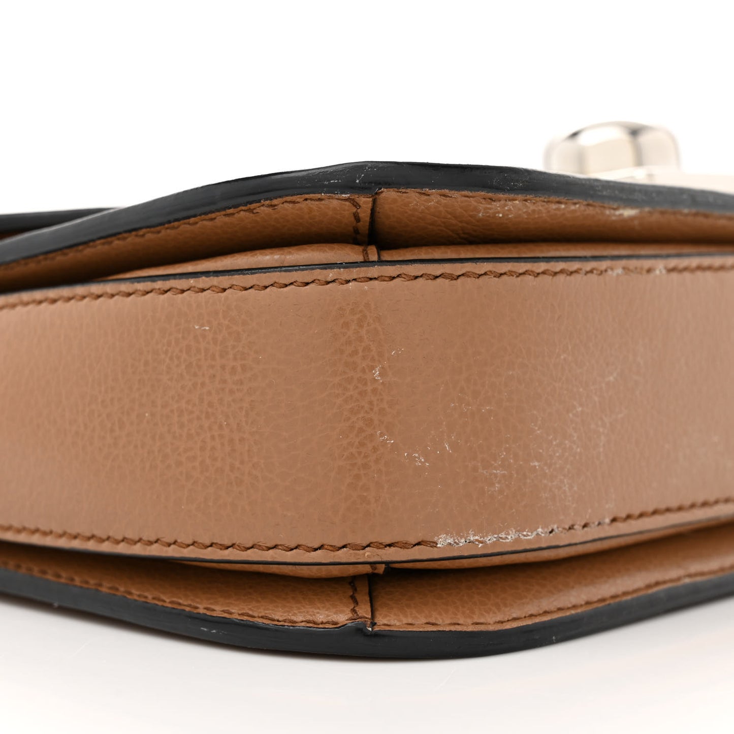 Glace Calfskin Arcade Crossbody Bag Caramel