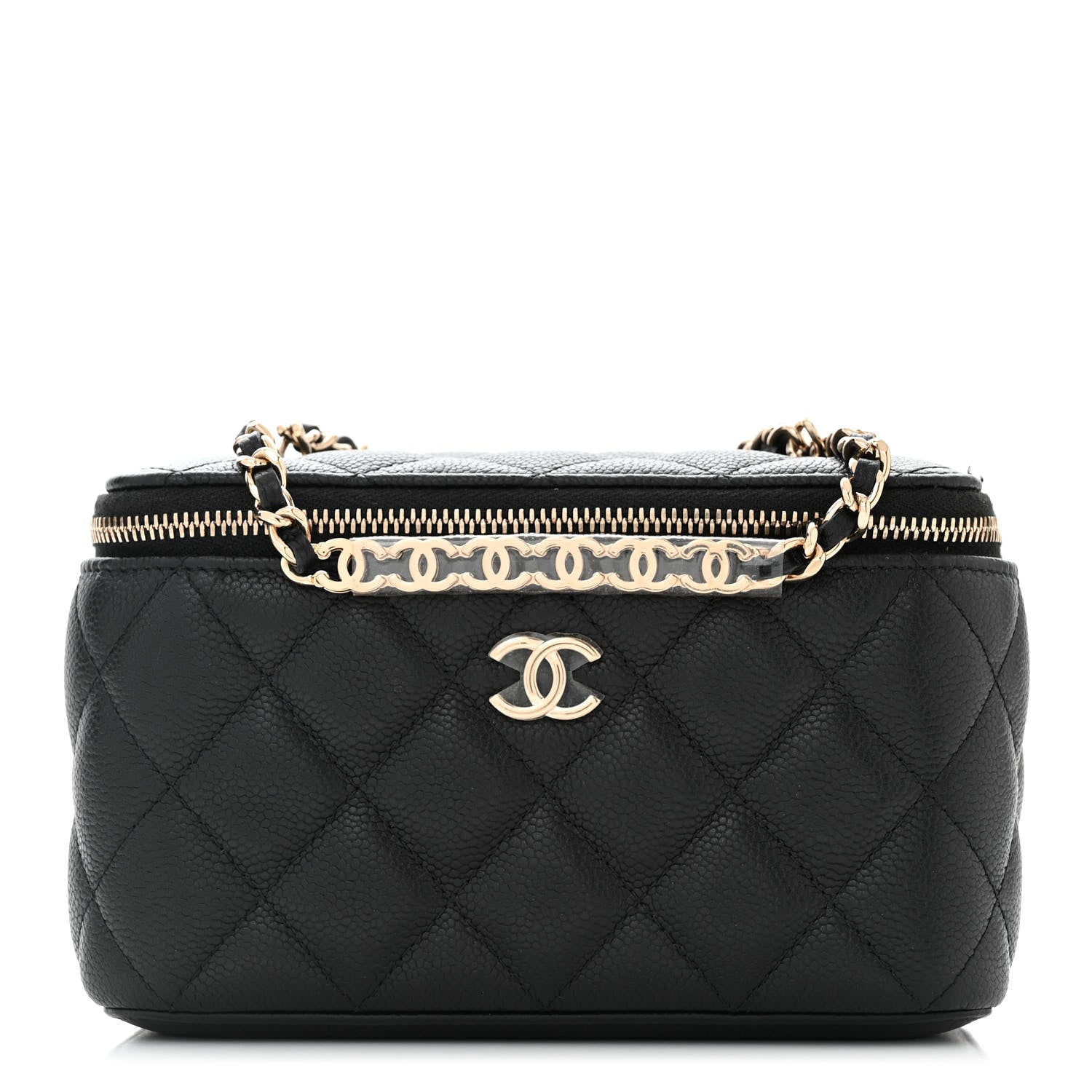 Chanel Caviar Quilted Small Tiny CC Vanity Case With Chain Black 1 of 12