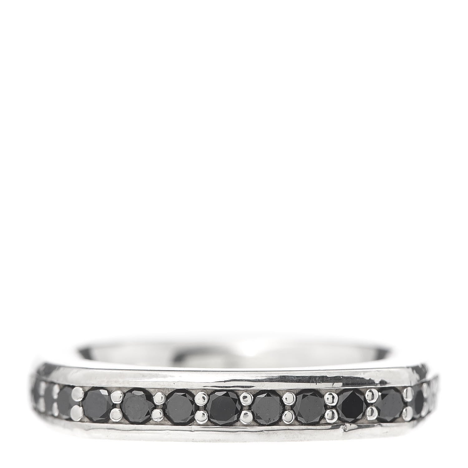 David Yurman Sterling Silver Black Diamond Square Band Ring 56 7.5 1 of 4