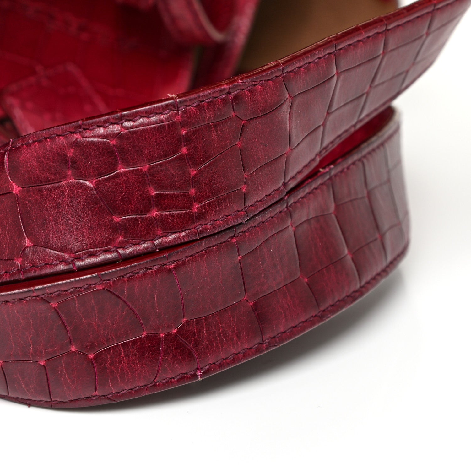 Alaia Calfskin Crocodile Embossed Bag Fuchsia 15 of 15