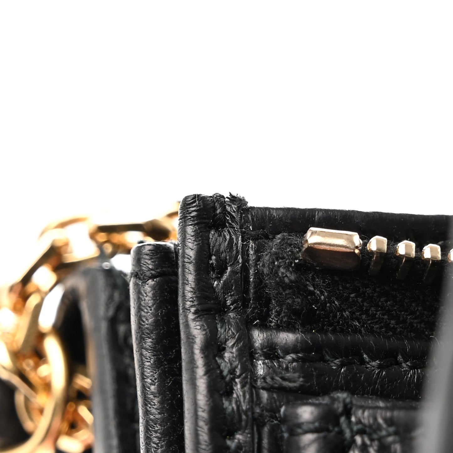 ALEXANDER MCQUEEN Calfskin Studded Wallet on Chain Black