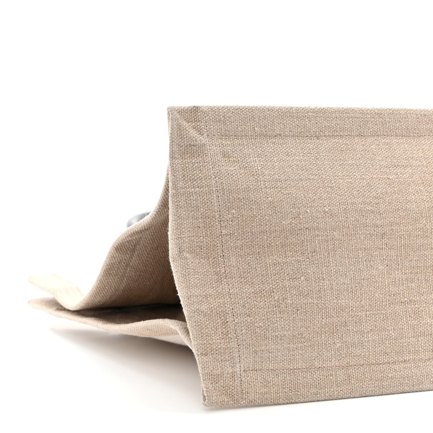 Linen Calfskin Small Rive Gauche Tote Greggio Natural