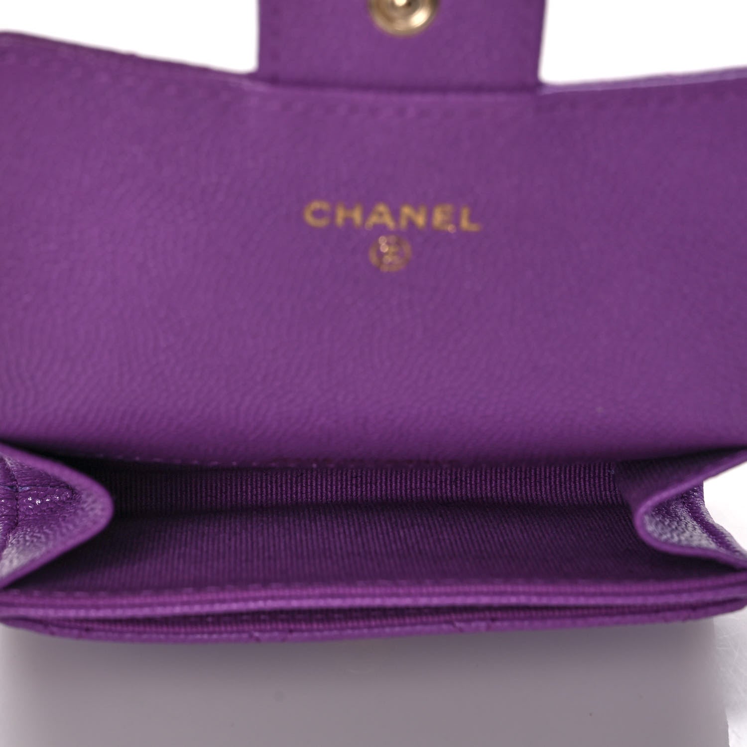 Chanel Caviar Quilted Flap Card Holder Wallet Purple 5 of 11