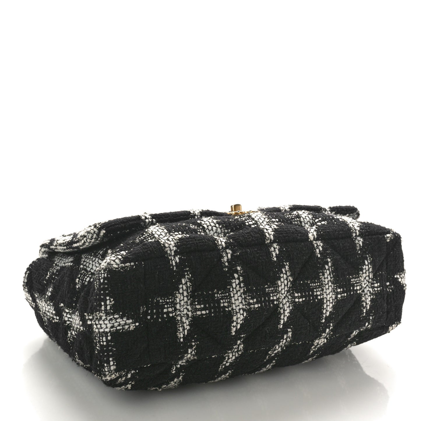 Tweed Quilted Large Chanel 19 Flap Black Ecru White