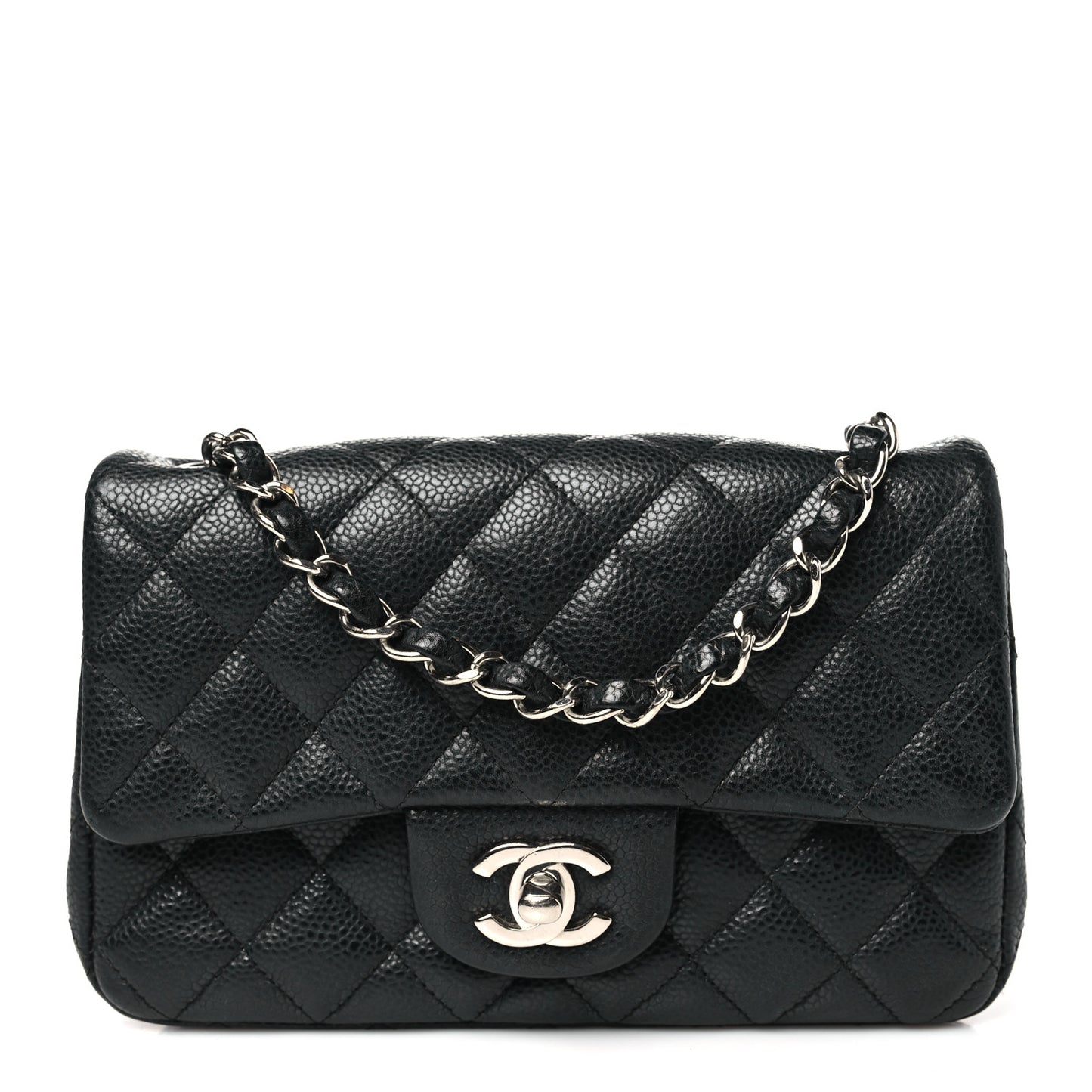 Caviar Quilted Mini Rectangular Flap Black