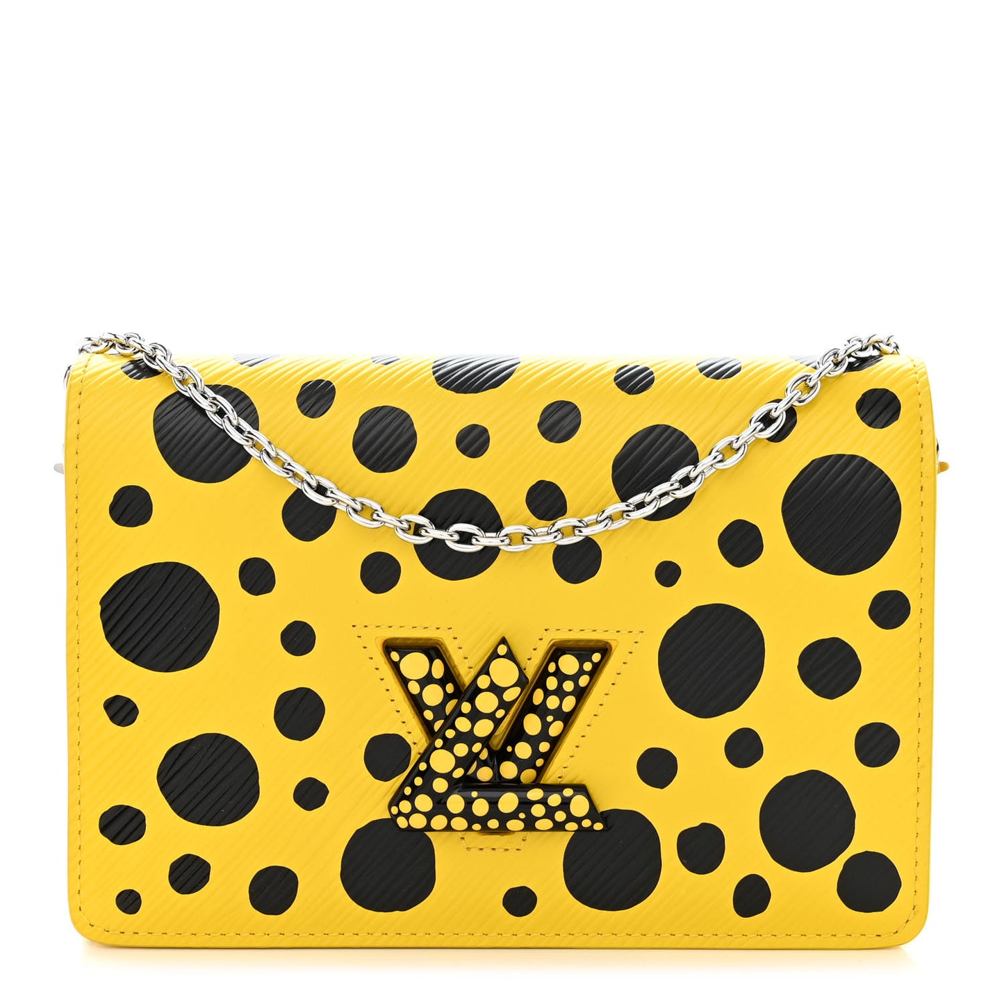 LV x YK Epi Infinity Dots Twist Belt Chain Wallet Yellow Black