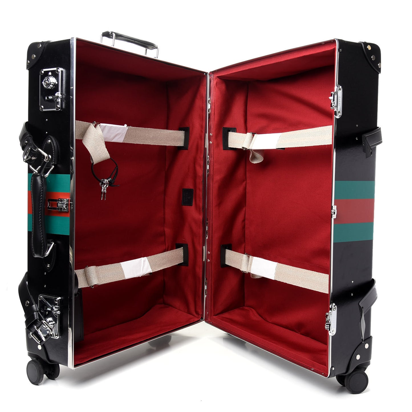 Calfskin Web Medium Globe-Trotter Suitcase Black