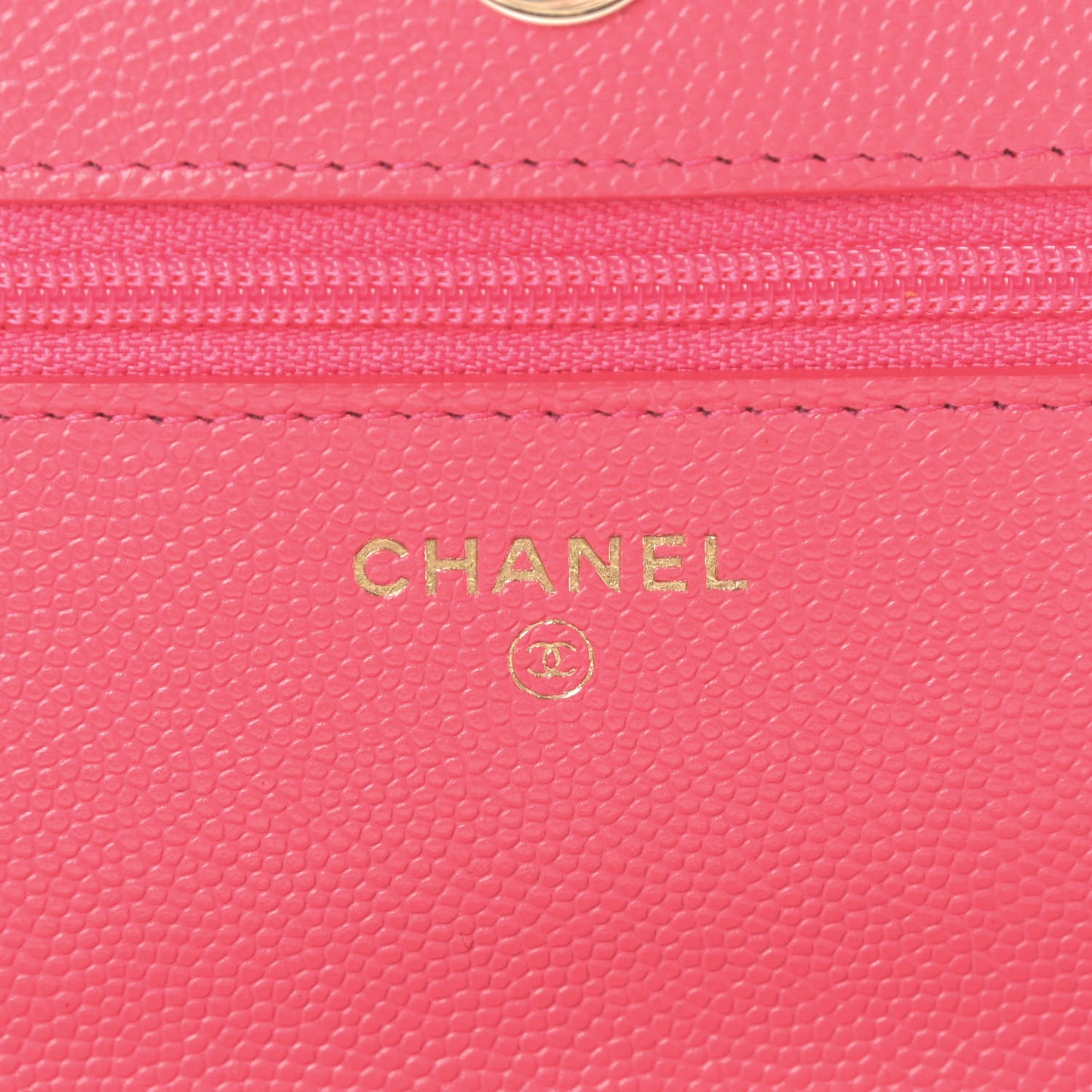 Caviar Quilted French New Wave Chain CC Wallet On Chain WOC Pink
