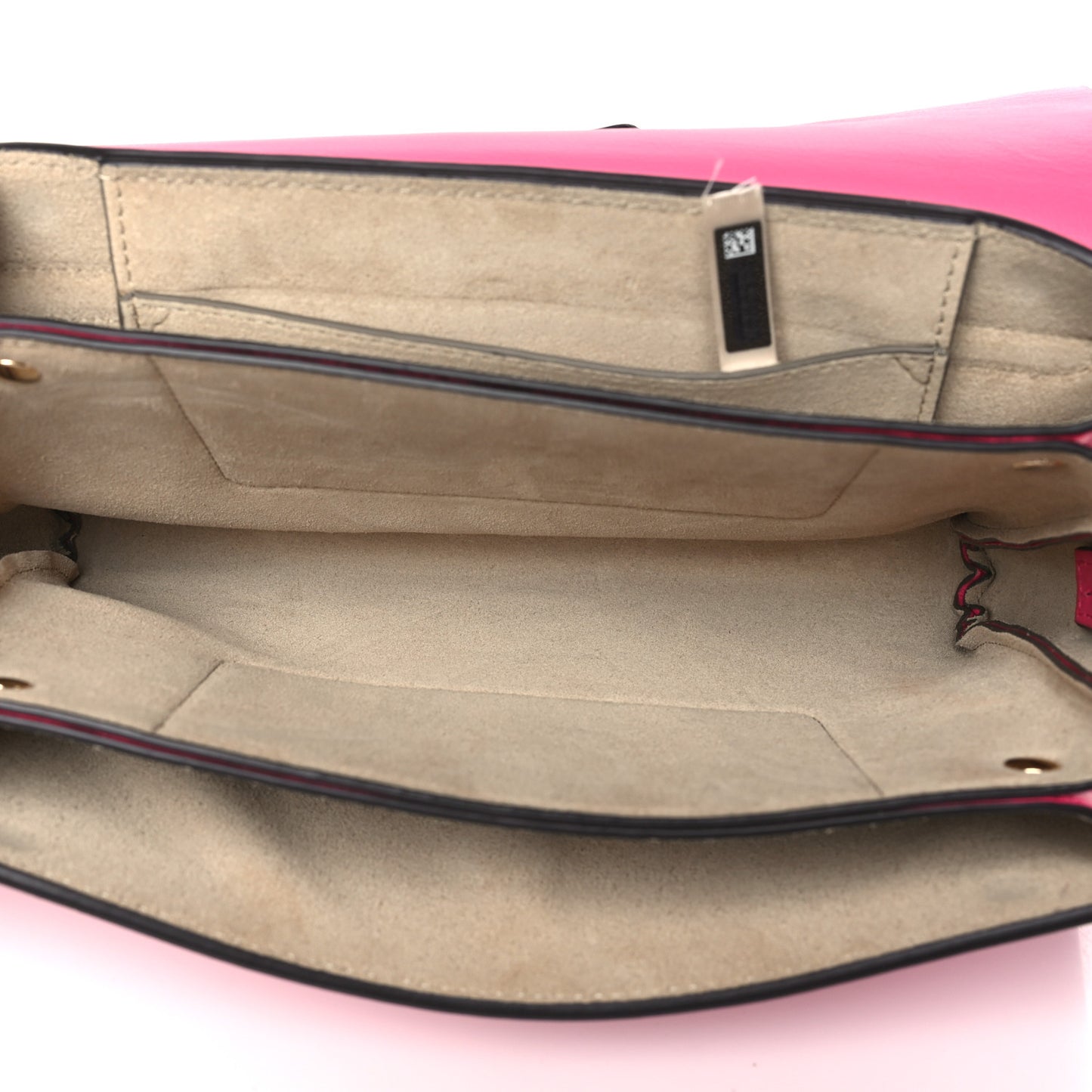 Suede Calfskin Small Faye Shoulder Bag Fuchsia Rose