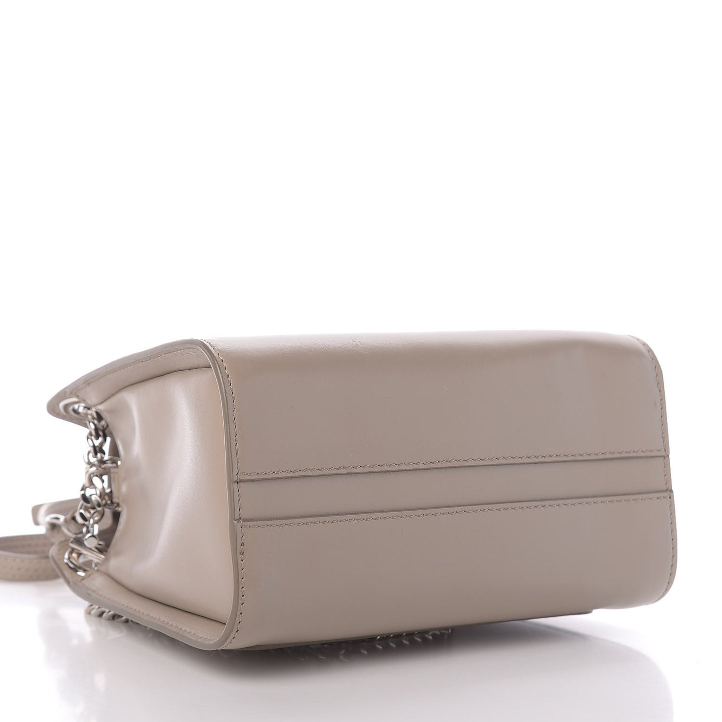 Shiny Calfskin Mini Annie Shoulder Bag Motty Grey
