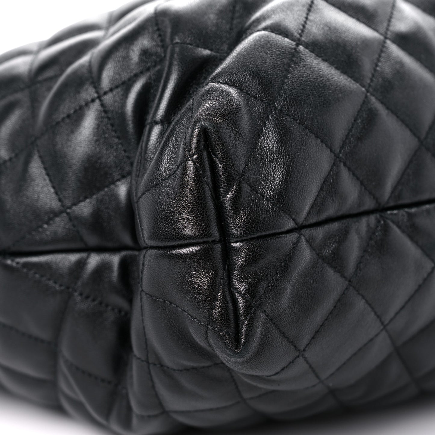 Lambskin Quilted Maxi Icare Shopping Tote Black
