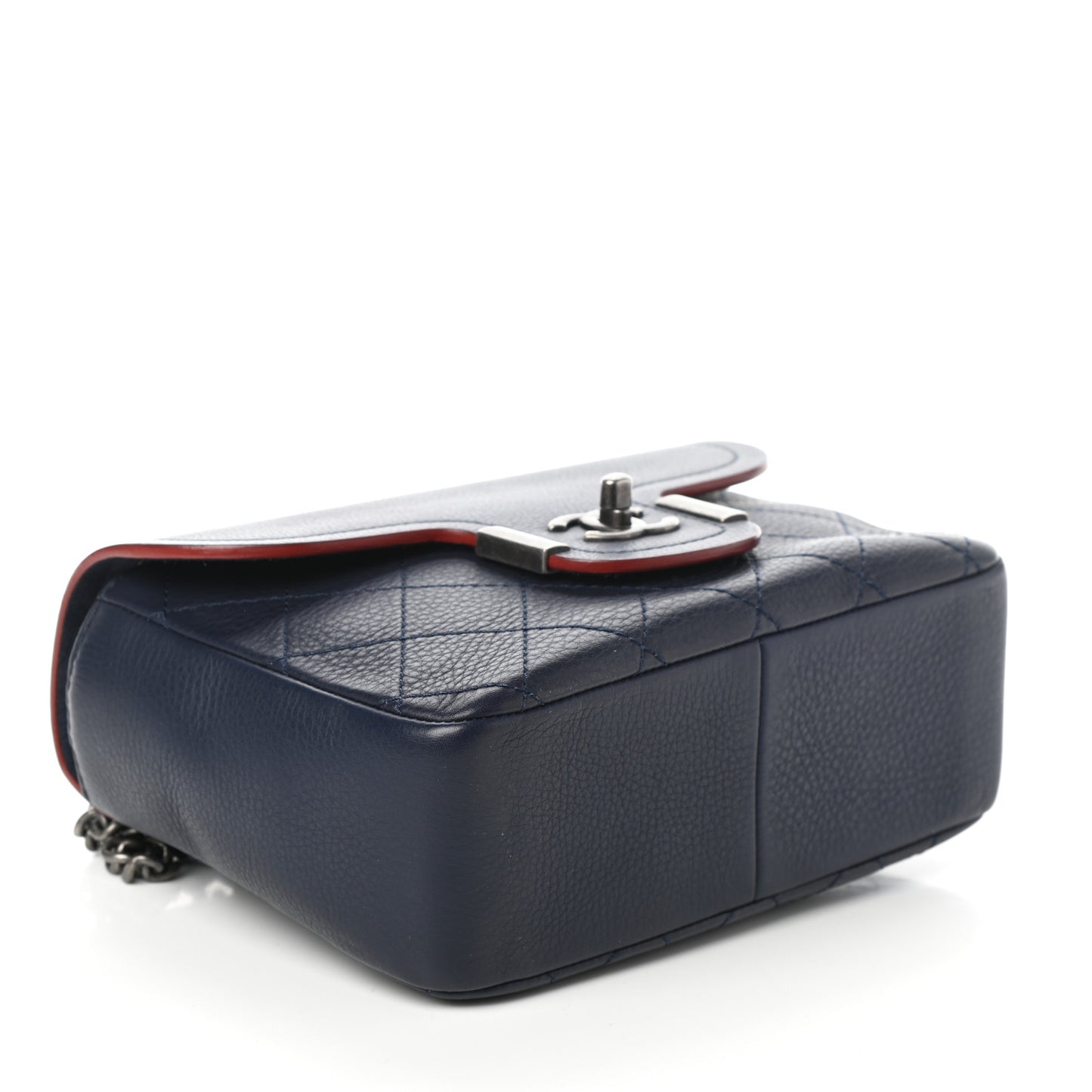 Grained Calfskin Archi Chic Flap Navy
