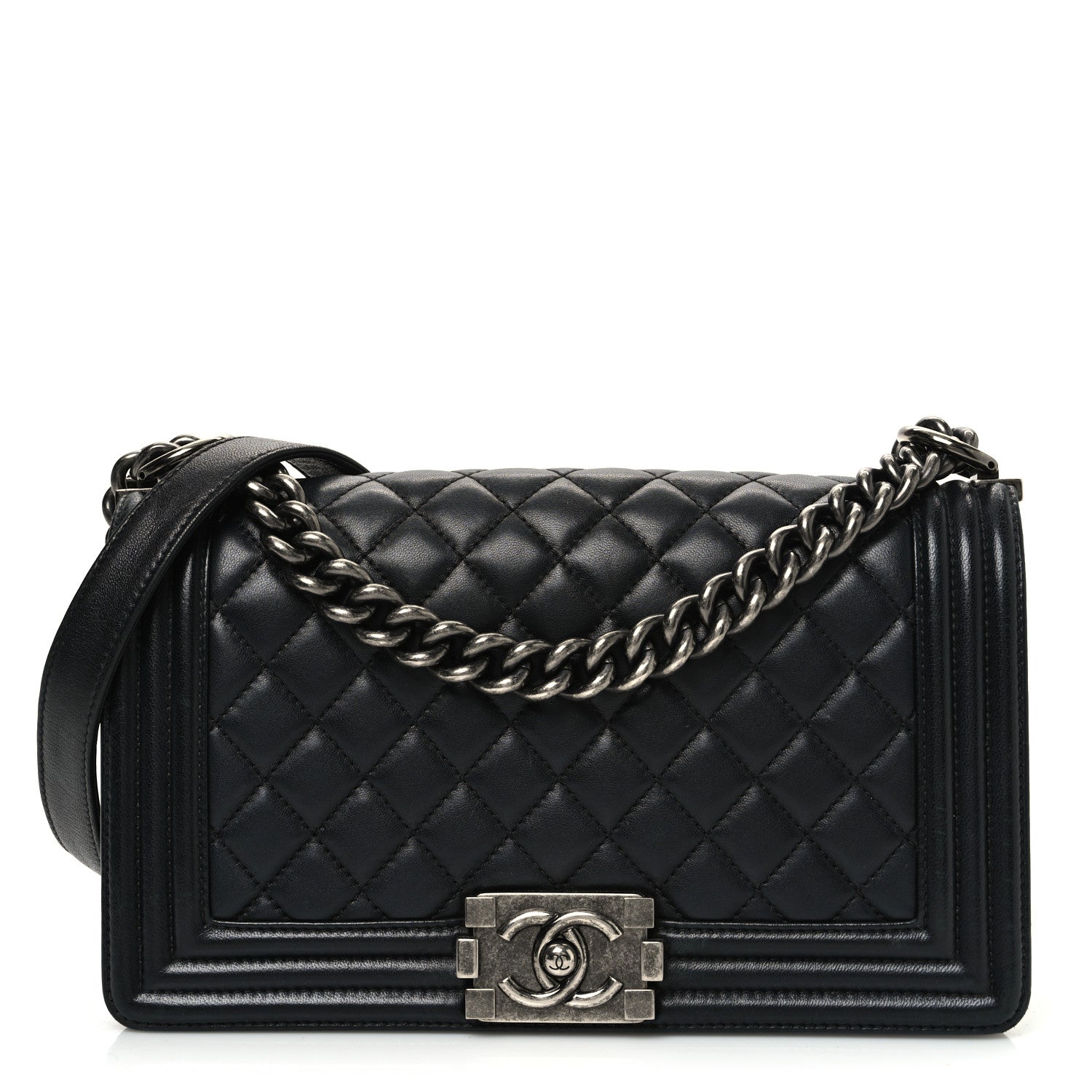 Chanel Lambskin Quilted Medium Boy Flap Black 1 of 11