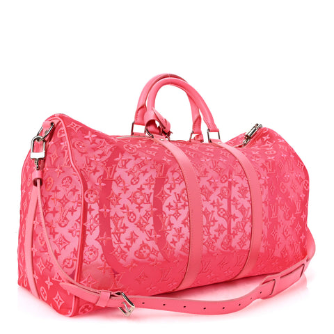 Monogram Fluo See Through Keepall Bandouliere 50 Rose