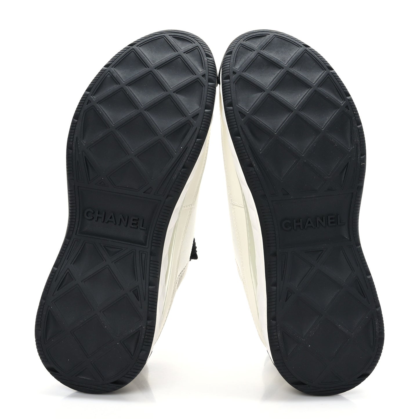 Velvet Calfskin Mixed Fibers CC Sneakers 37 Ivory Black