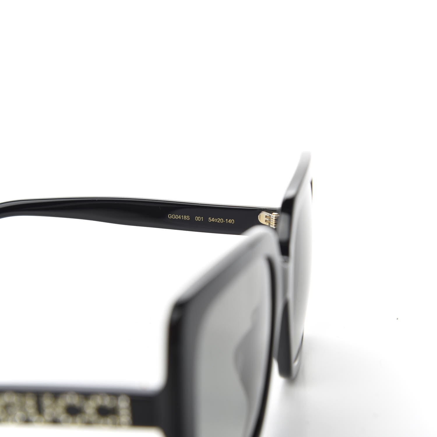 Gucci Crystal Square Frame GG Sunglasses GG0418S Black 6 of 8