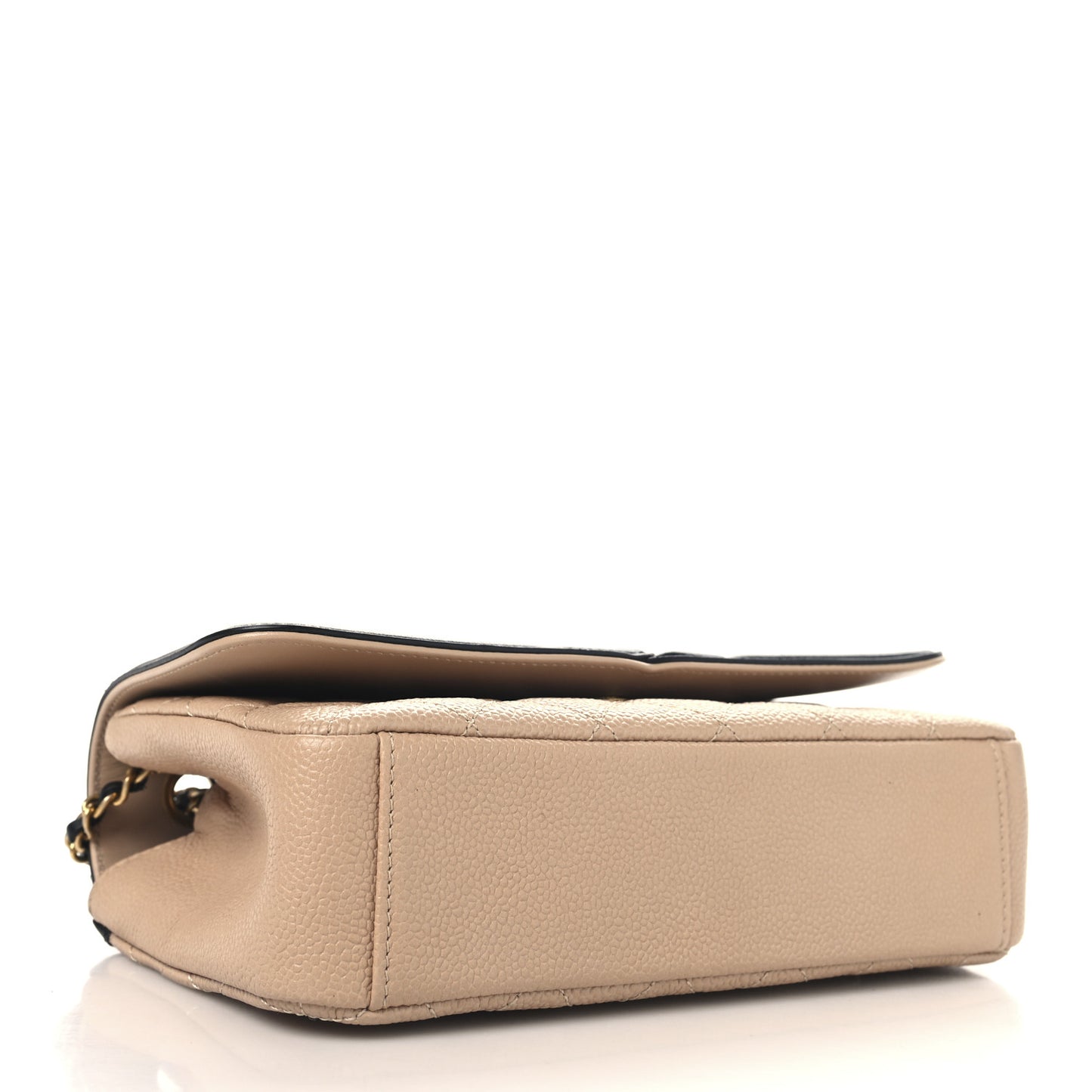Caviar Quilted Small CC Filigree Flap Beige Black