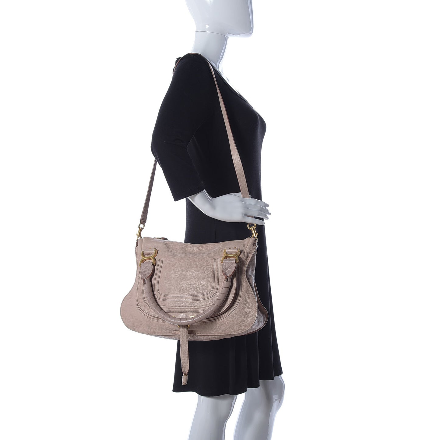 Calfskin Medium Marcie Satchel Blush Nude