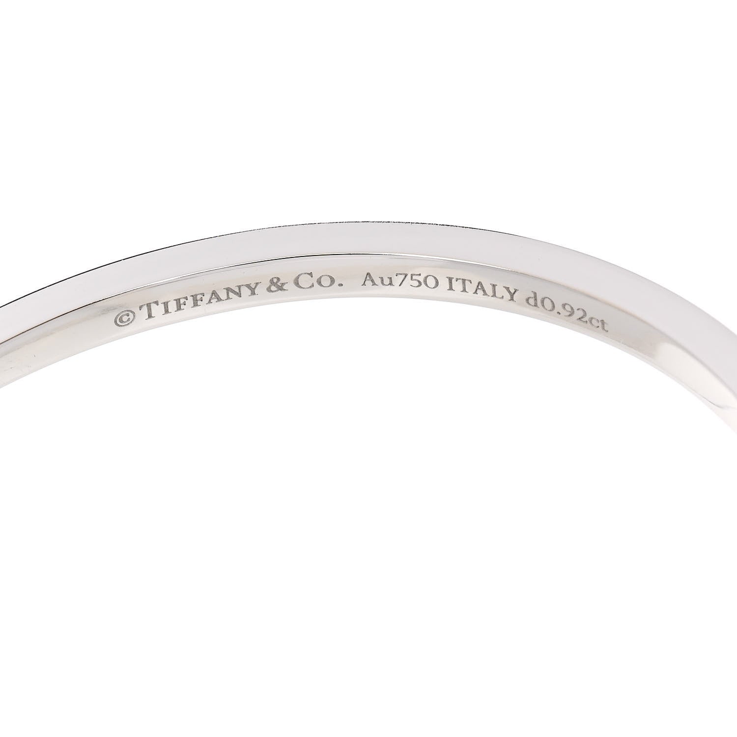 Tiffany 18K White Gold Diamond Narrow T1 Hinged Bangle Bracelet 3 of 4